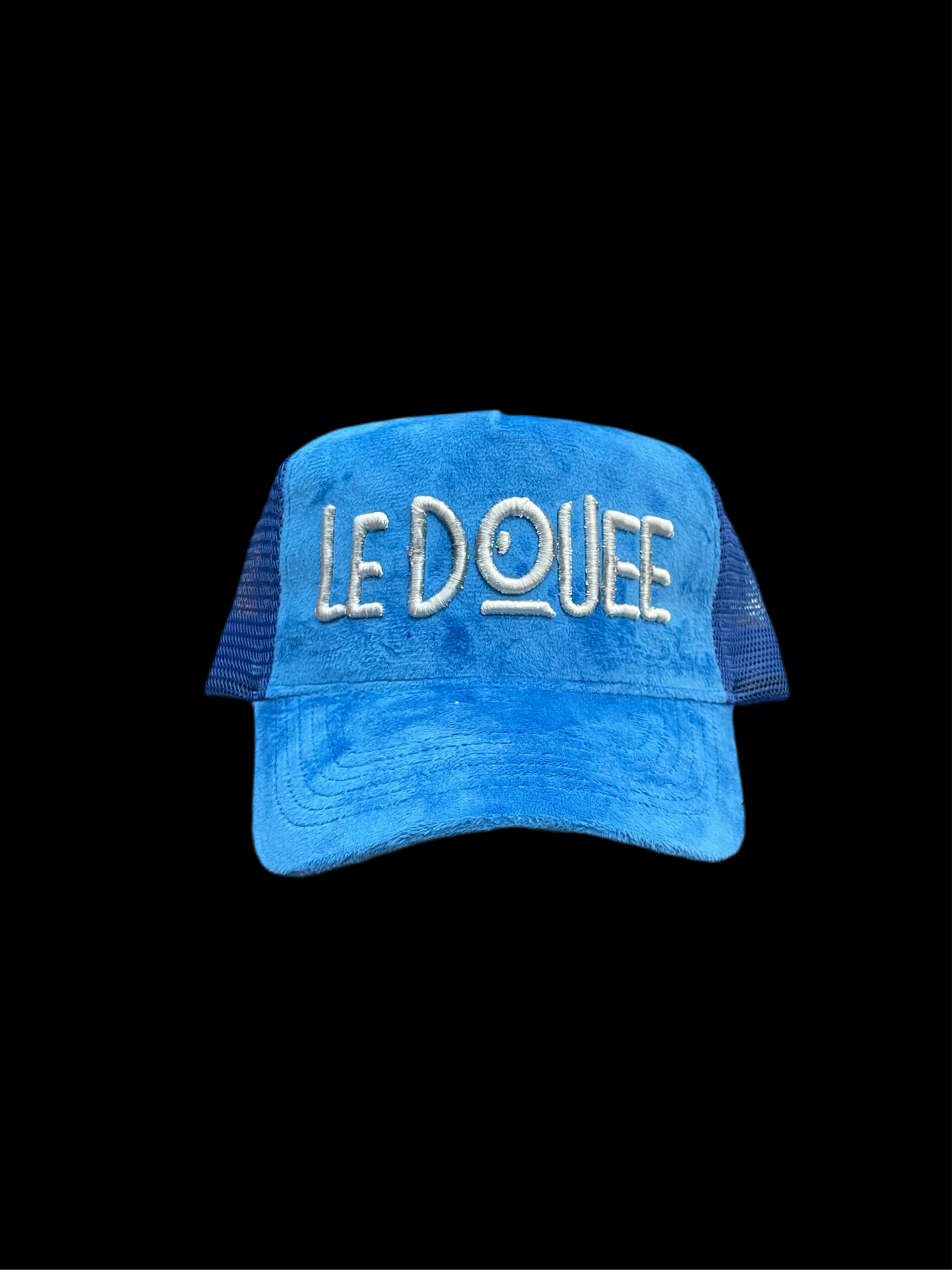 LeDouee Baby Blue Velvet/Suede Truckers