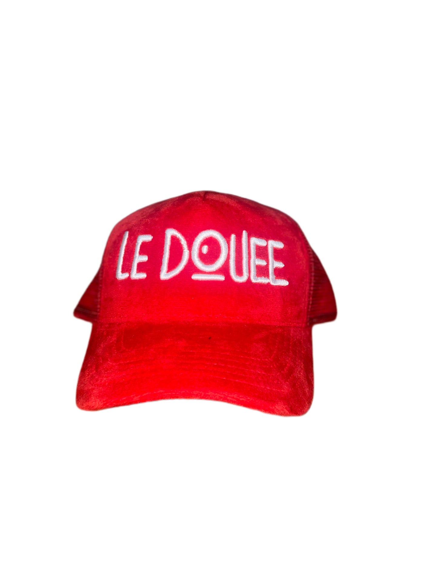 LeDouee Red Velvet/Suede Trucker