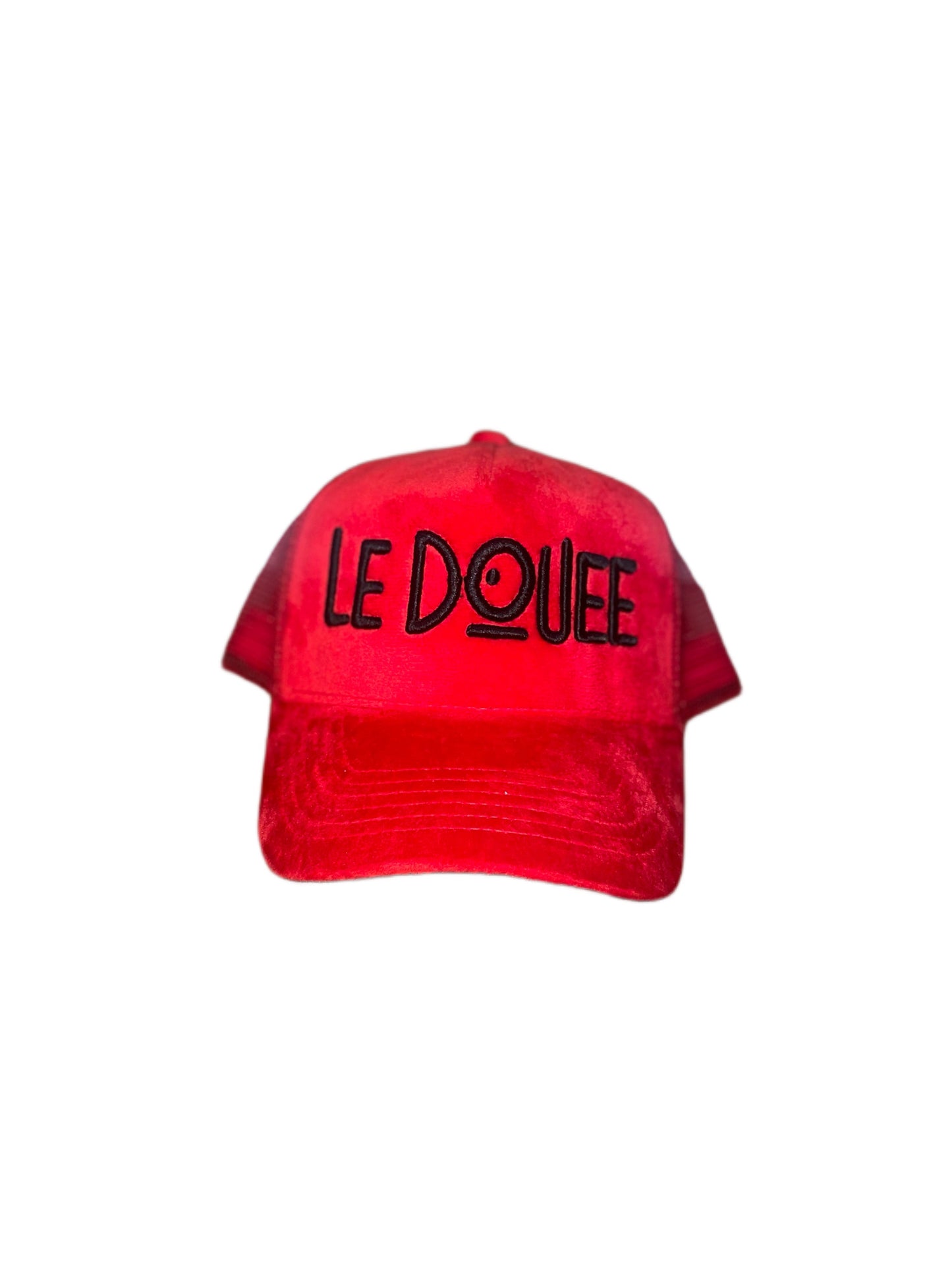 LeDouee Red Velvet/Suede Trucker