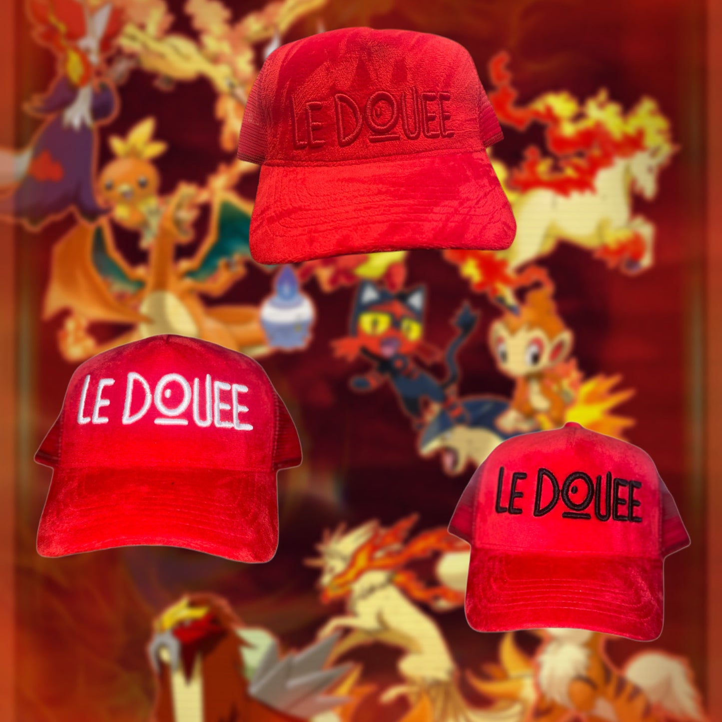 LeDouee Red Velvet/Suede Trucker