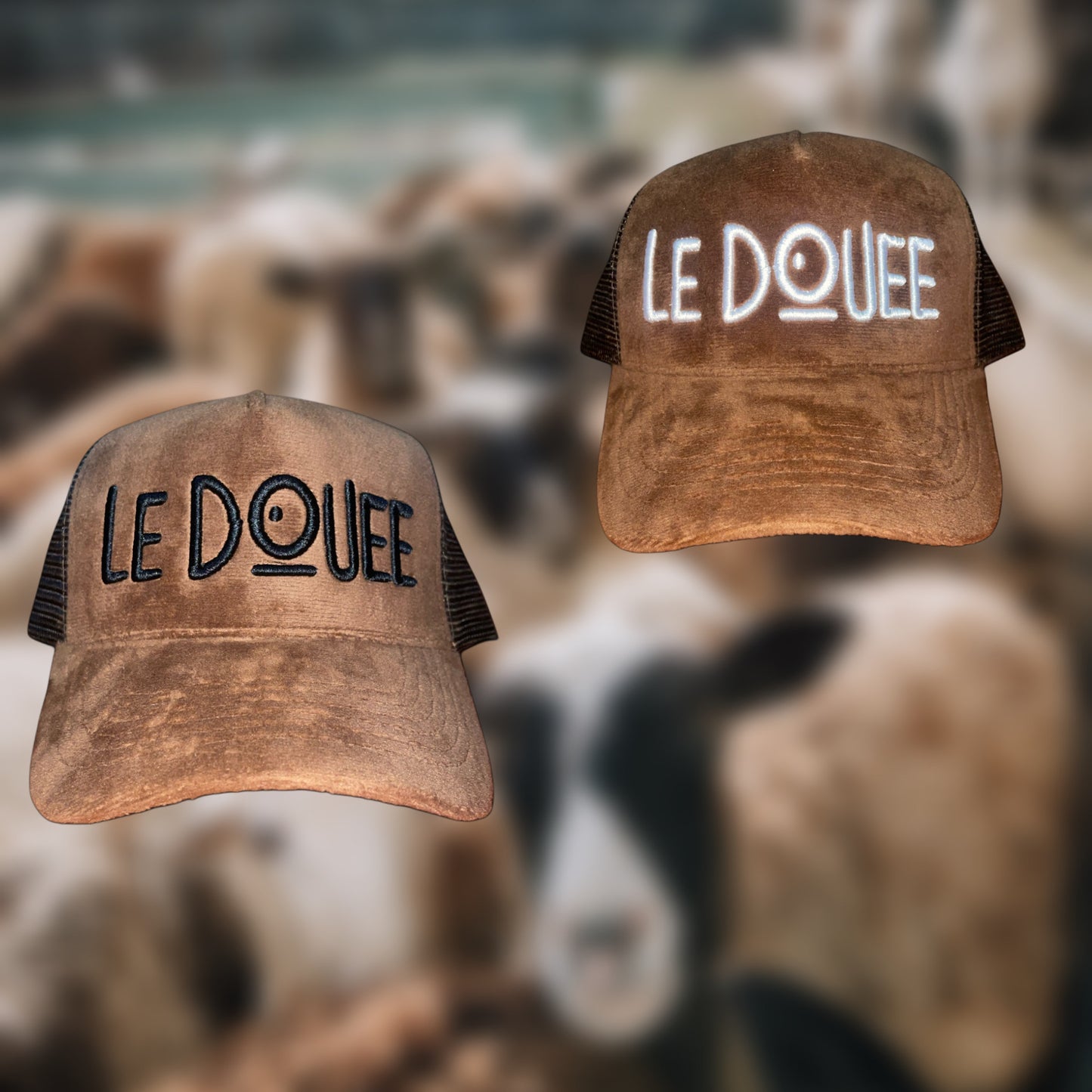 LeDouee Brown Velvet/Suede Truckers